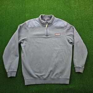 Vineyard Vines Sweater Mens Medium Blue 1/4 Zip Long Sleeve Pullover Cotton